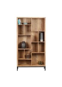 Livetastic Regal , Naturfarben , Holz , Mangoholz,Mangoholz , vollmassiv,vollmassiv , Holz , 13 F&auml;cher , 100x186x36 cm , Wohnzimmer, Regale, B&uuml;cherregale