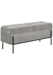 Xora Hockerbank , Grau, Schwarz , Metall, Textil, Holzwerkstoff , 121x47x41 cm , Truhe im Sitz , Esszimmer, B&auml;nke, Sitzb&auml;nke