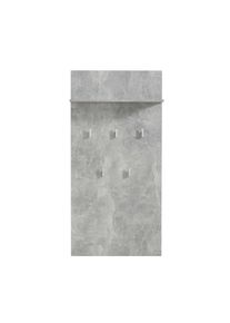 Inosign, Inosign Garderobenpaneel &raquo;Como, Wandregal mit Haken, mit Regal&laquo; Wandgarderobe, Aufh&auml;nger, in modernen Farben, H&ouml;he 137 cm, beton, Spanplatte,