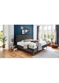 ATLANTIC HOME COLLECTION, ATLANTIC HOME COLLECTION Polsterbett &raquo;Paulin&laquo; mit gestepptem Kopfteil, anthrazit, Bettgestell und seitliche Einfassung der 