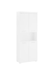 Welltime, Welltime Hochschrank &raquo;Avena&laquo; Badschrank 4-t&uuml;rig mit o. Fach und 4 Einlegeb&ouml;den - B/T/H 73/31/190 cm, wei&szlig;, wei&szlig; hochglanz, B/H/T: 73 cm x 