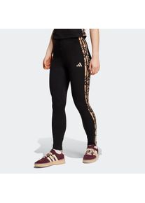 adidas Sportswear, Unisex, adidas Sportswear Trainingstights &raquo;W AOP LEG&laquo; sportlicher Stil mit 3-Streifen-Design und Leopardenmuster, schwarz, 