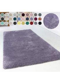 Esprit, Hochflor-Teppich &raquo;Relaxx ESP-4150&laquo; rechteckig 25 mm H&ouml;he Wohnzimmer, sehr grosse Farbauswahl, weicher dichter Hochflor, violett, Kunstfaser, 