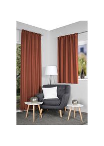 Home Wohnideen, Home Wohnideen Vorhang &raquo;ESKAMIO&laquo; Multifunktionsband 1 Stk. tlg. Thermo, Blickdicht, Leinenstruktur, &Uuml;berbreite, terra, Polyester