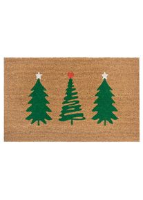 Hanse Home, Hanse Home Fussmatte &raquo;Mix Mats Kokos Decorated Pine Trees, T&uuml;rmatte&laquo; rechteckig 15 mm H&ouml;he Weihnachten, Schmutzfangmatte, Outdoor, 