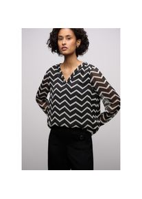 Street One, Unisex, Street One Chiffonbluse Langarm mit elastischen B&uuml;ndchen, schwarz, 44, Chiffon Tunika von Street One