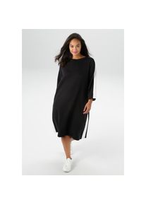 Aniston Plus, Unisex, Aniston PLUS Sweatkleid Eingrifftaschen aus super weichen, elastischen Jersey-Qualit&auml;t, schwarz, wei&szlig;, 50, N-Gr, Sweatkleid mit 