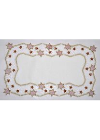 Stickereien Plauen, Tischdecke &raquo;Goldtanne&laquo;, rot, Polyester