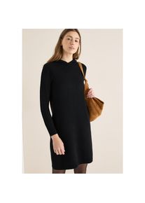 Cecil, Unisex, Strickkleid Ohne Taschen Glitzerkleid - Langarm mit Gallonstreifen und Kapuze, schwarz, XXL (46), N-Gr, Langarmkleid von Cecil