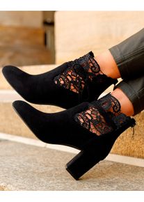 Lascana Witt Damen High-Heel-Stiefelette, schwarz, Gr&ouml;&szlig;e 40, 100% Textil