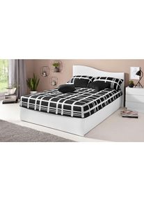 Westfalia Schlafkomfort, Polsterbett inkl. Bettkasten bei Ausf&uuml;hrung mit Matratze, wei&szlig;, Bezug Bett: Kunstleder;Bonnell-Federkernmatratze: 51% 