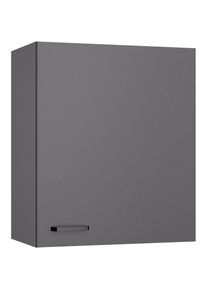 Kochstation, KOCHSTATION H&auml;ngeschrank &raquo;KS-Paula&laquo; 60 cm breit, 70 cm hoch, mit 1 T&uuml;r, 2 Einlegeb&ouml;den, anthrazit, anthrazit, B/H/T: 60 cm x 70,4 cm x 