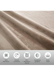 my home, my home Bettw&auml;sche &raquo;Desner3&laquo; 2 tlg. Bettw&auml;sche mit Reissverschluss, Cashmere-Touch, kuschelig & weich, beige, Microfaser, Obermaterial: 100% 