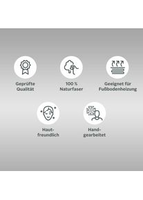 Goodproduct, GOODproduct Wollteppich &raquo;Miray&laquo; rechteckig 12 mm H&ouml;he reine Wolle, handgekn&uuml;pft, mit Fransen, creme, Wolle, 12 mm