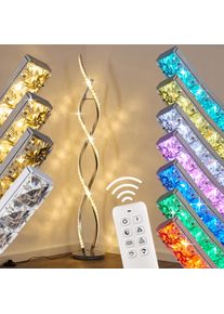 hofstein Assuan Stehlampe LED Chrom, 1-flammig, Fernbedienung, Farbwechsler