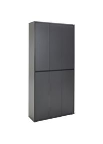 Xora Schuhschrank , Anthrazit , Kunststoff , 20 F&auml;cher , 100x210x34 cm , Garderobe, Schuhaufbewahrung, Schuhschr&auml;nke