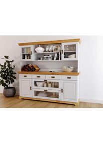 Home Affaire, Home Affaire Buffet &raquo;R&uuml;gen&laquo; FSC zertifiziertes Massivholz, im Landhausstil, wei&szlig;, honig, Massivholz, B/H/T: 180 cm x 168 cm x 40 cm