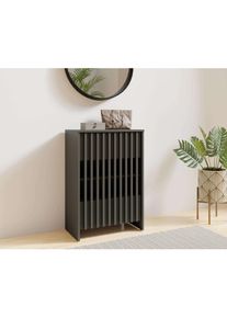 Home Affaire, Home Affaire Schuhschrank &raquo;MURET Schuhregal mit vier F&auml;cher und zwei T&uuml;ren, Lamellenfronten&laquo; Schuhkommode mit viel Stauraum, Masse B/T/H