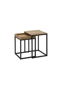 VASAGLE, VASAGLE Beistelltisch &raquo;2-teilig 40/45 x 51 cm/55 cm&laquo;, schwarz, braun