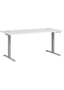 Schildmeyer, Schreibtisch &raquo;Serie 1600&laquo;, kreidewei&szlig;, silber, kreidewei&szlig;, B/H/T: 160 cm x 70,5 cm x 75 cm