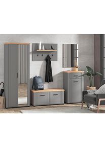 Home Affaire, Home Affaire Garderobenschrank &raquo;Valencia&laquo;, grau mat, MDF, Spanplatte, B/H/T: 75 cm x 194,5 cm x 41 cm