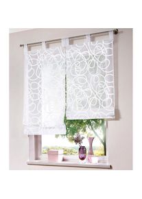 my home, my home Raffrollo &raquo;Tanaro&laquo; mit Schlaufen halbtransparent, Voile, Polyester, einseitig mit Schlingen-Motiv, wei&szlig;, Voile, Obermaterial: 100% 