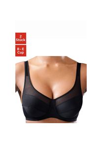 Petite Fleur, Petite Fleur B&uuml;gel-BH Packung, 2 St&uuml;ck, aus Microtouch-Material, schwarz, wei&szlig;, 80, Cup E, B&uuml;gel-BH