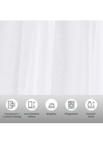 my home, my home Gardine &raquo;REGINA&laquo; Multifunktionsband 2 Stk. tlg. Transparent, Leinenoptik, 2-er Set, wei&szlig;, Polyester, Polyester