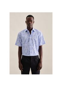 Seidensticker, Herren, Seidensticker Businesshemd &raquo;Regular&laquo; Regular 1/2 Kentkragen Paisley, blau, M39, normale &Auml;rmell&auml;ngen, Passform: Regular