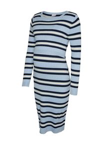 MAMALICIOUS Umstand Strickkleid 'MLEsrin' Damen Gr&ouml;&szlig;e L navy / hellblau / wei&szlig;