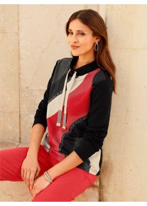 WITT Damen Sweatshirt, erdbeere-schwarz-bedruckt, Gr&ouml;&szlig;e 38, 50% Baumwolle, 50% Polyester