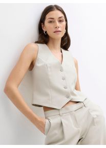 WITT Damen Anzugweste mit spitz zulaufendem Saum, ecru, Gr&ouml;&szlig;e 46, 75% Polyester, 20% Viskose, 5% Elasthan