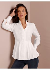 CREATION L PREMIUM Witt Damen Bluse mit Stehkragen und 30% Seiden-Anteil, ecru, Gr&ouml;&szlig;e 36, 70% Viskose, 30% Seide