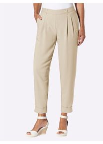 WITT Damen Bundfaltenhose mit fixiertem Saum, sand, Gr&ouml;&szlig;e 20, 94% Polyester, 6% Elasthan