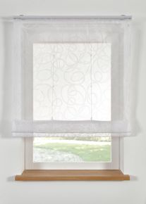 Transparentes Raffrollo mit Druck mit recyceltem Polyester in weiss, 140x60 cm, bonprix