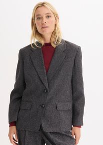 Oversize-Blazer aus feinem Viskose-Mix in grau, Gr&ouml;sse 38, bonprix