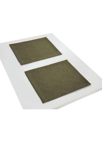 WIRTH, Platzset &raquo;TORBOLE&laquo;, moosgr&uuml;n, Obermaterial: 90% Polyester, 10% Baumwolle, 2 Stk.