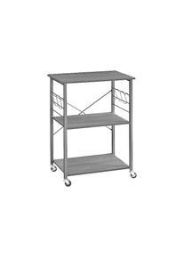 VASAGLE, VASAGLE K&uuml;chenregal &raquo;mit 3 Ablagen&laquo;, schwarz, Spanplatte, Stahl, B/H/T: 60 cm x 89 cm x 40 cm