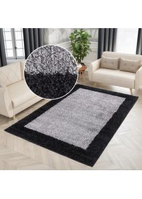 Goodproduct, GOODproduct Hochflor-Teppich &raquo;Liams&laquo; rechteckig 30 mm H&ouml;he mit Bord&uuml;re, besonders weich und kuschelig, Wohnzimmer, Schlafzimmer, 