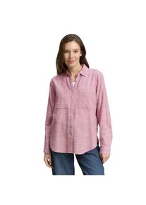 Tom Tailor, Unisex, Tom Tailor Langarmbluse mit Brusttaschen, schwarz pink, 40, Klassische Bluse von Tom Tailor