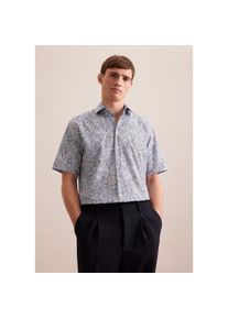 Seidensticker, Herren, Seidensticker Businesshemd &raquo;Comfort&laquo; Comfort 1/2 Kentkragen Floral, blau, XL44, normale &Auml;rmell&auml;ngen, Passform: Comfort