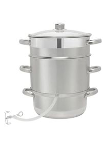 Homeware Profession. Dampfentsafter , Edelstahlfarben , Metall, Glas , 8 l , Lfgb , Messskala,mit Dampfablass , K&uuml;chenger&auml;te
