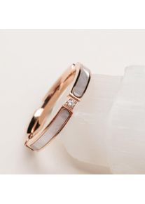Holzkern Campania Ring Ros&eacute; und Perlmutt
