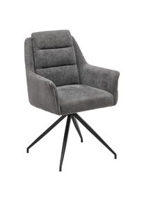 Livetastic Armlehnstuhl , Grau , Holz, Metall, Textil , Pappel , Sperrholz , konisch , 61x93x61 cm , Esszimmer, St&uuml;hle, Polsterst&uuml;hle