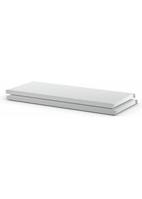 Tablettes en t&ocirc;le d'acier, lot de 2, profondeur 590 mm, largeur 1442 mm eurokraft basic