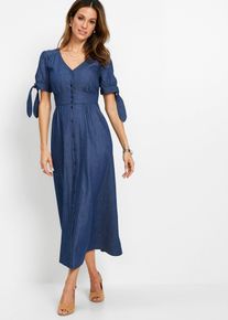 Langes Jeanskleid in blau, Gr&ouml;sse 42, 100% Baumwolle, bonprix