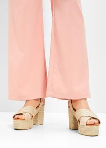 Plateau-Sandaletten in Bast-Optik in beige, Gr&ouml;sse 39, bonprix