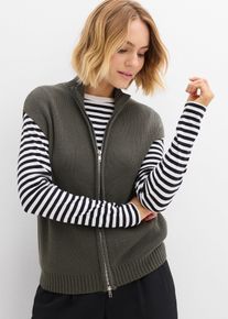 Strick-Weste in grau, Gr&ouml;sse 36/38 (S), bonprix