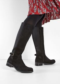 Weitschaftstiefel aus Leder in schwarz, Gr&ouml;sse 42, bonprix