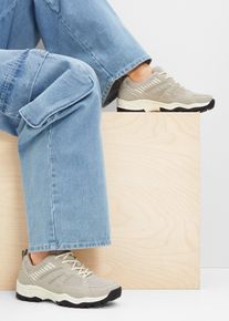 Chunky Sneaker mit Mesh-Einsatz in grau, Gr&ouml;sse 37, bonprix